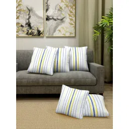 Klotthe White & Blue Cotton Cushion Covers - Set of 5-picture-18