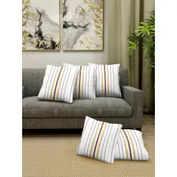 Klotthe White & Maroon Cotton Cushion Covers - Set of 5-picture-11