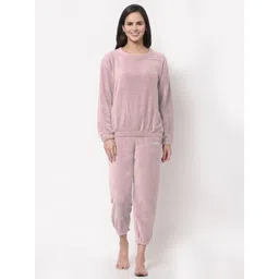 KLOTTHE Women 2 Pieces Round Neck Woolen Night suit-picture-33