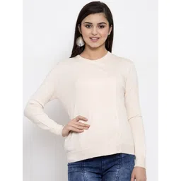 KLOTTHE Women Peach-Coloured Acrylic Button Shrug-picture-24