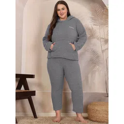 KLOTTHE Women Plus Size Hooded Winter Night suit-picture-12