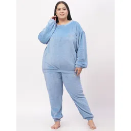 KLOTTHE Women Plus Size Woollen Night Suit-picture-16