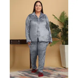 KLOTTHE Women Solid Plus Size Night suit-picture-37