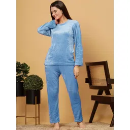 KLOTTHE Women Solid Round Neck Night Suit-picture-40