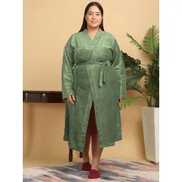 KLOTTHE Women Woollen Plus SIze Bath Robe With Belt-picture-31