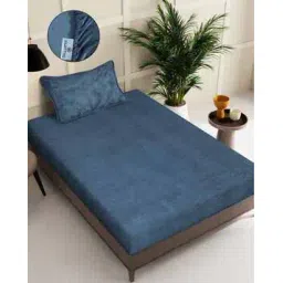 klotthe Woolen Fitted Single Bed Sheet with Pillow Cover-picture-39