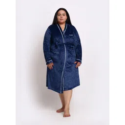 KLOTTHE Woollen Plus Size Bath Robe With Belt-picture-33