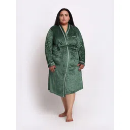KLOTTHE Woollen Plus Size Bath Robe With Belt-picture-29