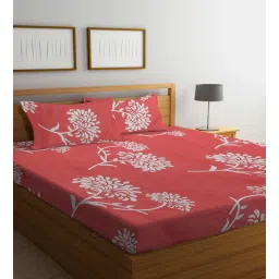 Multicolor Floral 300 TC Poly Cotton Double Bedsheet with 2 Pillow Covers by Klotthe-image-47