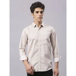 Klub Fox Men Micro Ditsy Printed Spread Collar Casual Slim Fit Shirt-picture-22