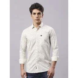 Klub Fox Men Micro Ditsy Printed Spread Collar Casual Slim Fit Shirt-picture-23