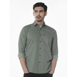 Klub Fox Men Slim Fit Micro Ditsy Printed Spread Collar Cotton Casual Shirt-picture-31