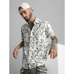 Klub Fox Men Slim Fit Spread Collar Floral Printed Cotton Casual Shirt-picture-24