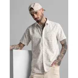 Klub Fox Men Slim Fit Spread Collar Floral Printed Cotton Casual Shirt-picture-34