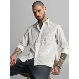 Klub Fox Men Slim Fit Spread Collar Geometric Printed Cotton Casual Shirt-picture-11