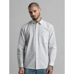 Klub Fox Men Slim Fit Spread Collar Geometric Printed Cotton Casual Shirt image 5