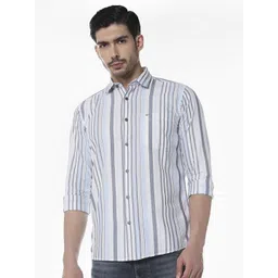 Klub Fox Men Slim Fit Vertical Striped Spread Collar Cotton Casual Shirt-picture-38