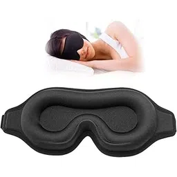 KMADHU Sleep Eye Mask 3D Contoured Cup Sleeping Mask & Blindfold- Concave Night Sleep Mask- Block Out Light- Soft Comfort Eye Shade Cover for Travel Yoga Nap for Men Women (1Pcs)-picture-10