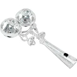 kmj Pure silver rattle/jhunjhuna with whistle Rattle-picture-25