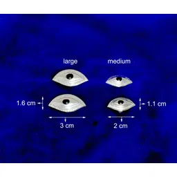 kmj pure silver eyes/ chandi ki aankh for God/ pooja, astrological. Decorative Showpiece-2 cm image 3