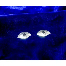 kmj pure silver eyes/ chandi ki aankh for God/ pooja, astrological. Decorative Showpiece-2 cm image 2