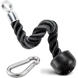 KMT Pull Down/Extension Single Triceps Rope Handle, Gym Cable Machine Attachment, Black with Free s Lock-picture-20