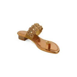Kneetoes Women Bead Luxe Bronze Ethnic Sandals-picture-17