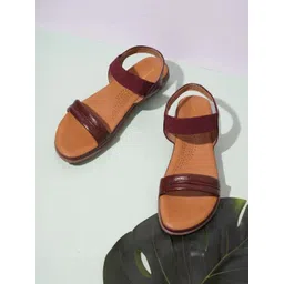 Kneetoes Women Soft Maroon Open-toe Casual Sandals-picture-10