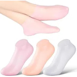 KNH MART Cracked Heels Moisturizer Silicon Socks for Women, Moisturizing Gel Socks, Spa Pedicure Socks, Silicone Socks for Cracked Feet, Foot Care, Soft Heel Protector, Reusable Waterproof Socks (Free size, 2, count)-picture-29
