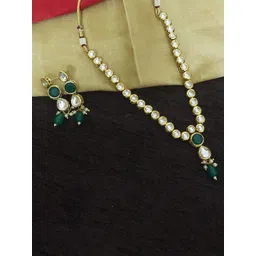 knigght angel jewels Knigght Angel JewelsGold-Plated Kundan-StuddedJewellery Set-picture-18