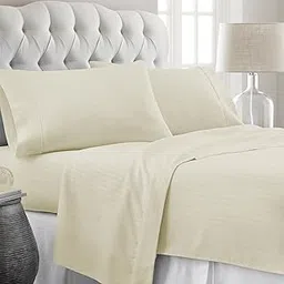 Knight Kavalier 500TC Egyptian Cotton King Size Bedsheet Set | Luxurious Export Finish | Wrinkle-Free, Ultra-Soft & Breathable | Includes Topsheet & 2 Pillow Covers | Ivory Striped-picture-10