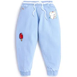 Knit N Knot Boys Clean Look Applique Stretchable Cotton Joggers-picture-29