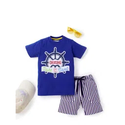 Knit N Knot Boys Nautical Printed T-shirt with Shorts-picture-17