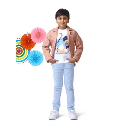 Knit N Knot Boys Printed T-shirt with Trousers & Blazers-picture-19
