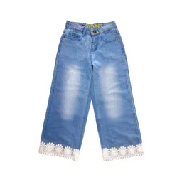 Knit N Knot Girls Flared High-Rise Heavy Fade Jeans-picture-14