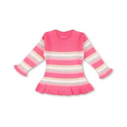 KNITCO Full Sleeves Striped Sweater - Pink-picture-12