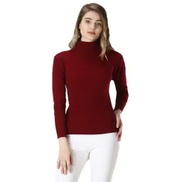 knitco Solid High Neck Pullover image 1