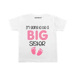 KNITROOT Big Sister Steps Print Half Sleeves Tee - White-picture-23