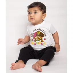 KNITROOT Festive Theme Half Sleeves Mahabali Printed Tee - White-picture-25