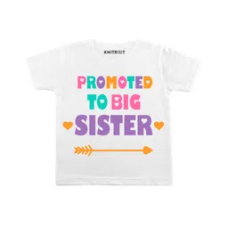 KNITROOT Half Sleeves Big Sister Printed Tee - White-picture-12