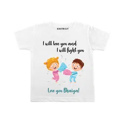 KNITROOT Half Sleeves I Will Love You Print T-Shirt - White-picture-15