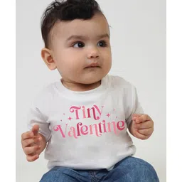 KNITROOT Half Sleeves Tiny Valentine Printed Tee - White-picture-14