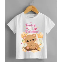 KNITROOT Half Sleeves Valentine Theme Dadu's Little Valentine Teddy Bear Printed Tee - White-picture-20