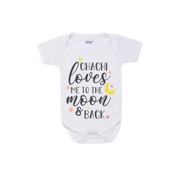 KNITROOT Infant Kids White & Black Typography Printed Cotton Bodysuit-picture-16