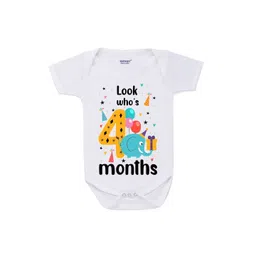 KNITROOT Infants Kids White & Black Printed Regular-Fit Cotton Bodysuit-picture-22