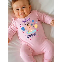 KNITROOT Infants Printed Cotton Round Neck Rompers-picture-12