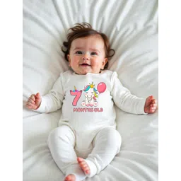 KNITROOT Infants Printed Cotton Round Neck Rompers-picture-24