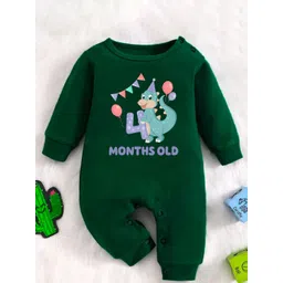 KNITROOT Infants Printed Cotton Round Neck Rompers-picture-36