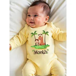 KNITROOT Infants Printed Cotton Round Neck Rompers-picture-39