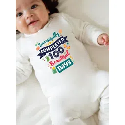 KNITROOT Infants Printed Cotton Round Neck Rompers-picture-51